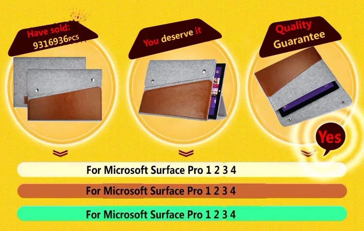 Чехол из натуральной кожи для microsoft surface pro1 2 3 4 12 дюймов, ультрабук, ноутбук, войлочный рукав, сумка для переноски