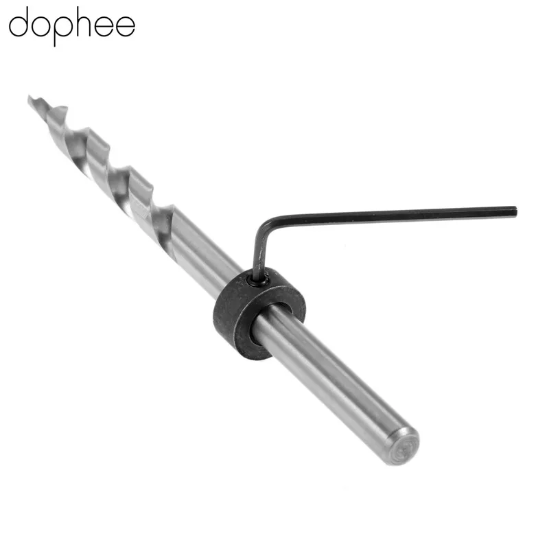 dophee Twist Step Drill Bit +Depth Stop Collar +Hex Wrench for Kreg Pocket Hole Jig Kit Round Shank Power Tools 9.5mm 3/8 Inch