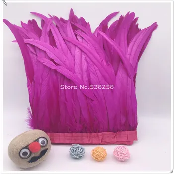 

New 2m/lot 12-14 inches 30-35cm fushica height Coque Tail Fringes Rooster feather trim rooster tail trimming ribbon