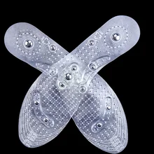 Новинка 1 пара Массажная стелька Магнитная Арка прозрачная Acupressure дышащая противоскользящая FMS19