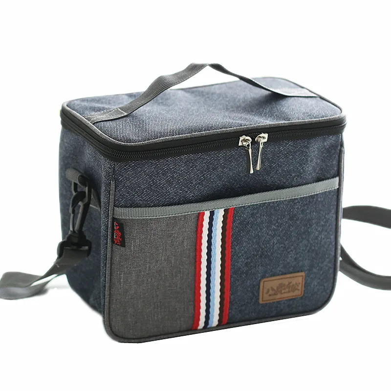 

Denim Thermal Shoulder Ice Cooler Bags Leisure Women's Kid's Picnic Insulate Lunch Pouch Freezer Box Insulated Pack Drink Food
