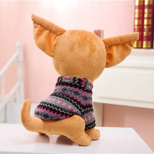 Miaoowa 1pc 25cm Cute Chihuahua Plush Toy Kids Toy Stuffed Creative Animal Doll Simulation Birthday Gift for Girls & Kids