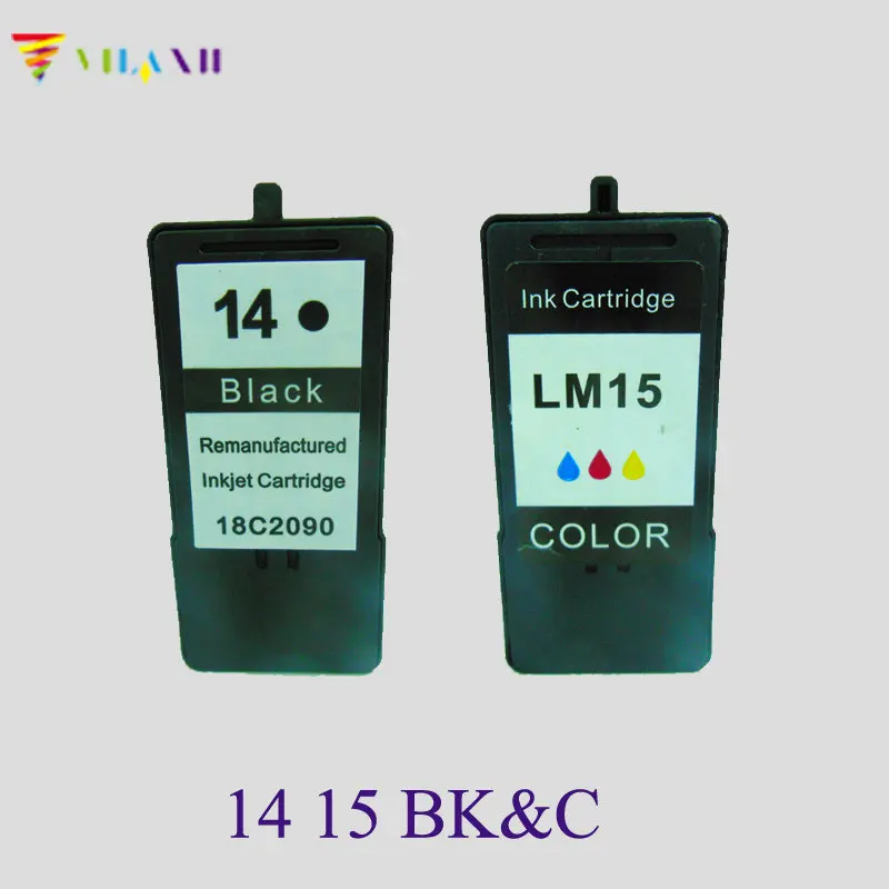 2pcs Cartridge For Lexmark 14 15 Ink Cartridge for Lexmark X2650 X2600