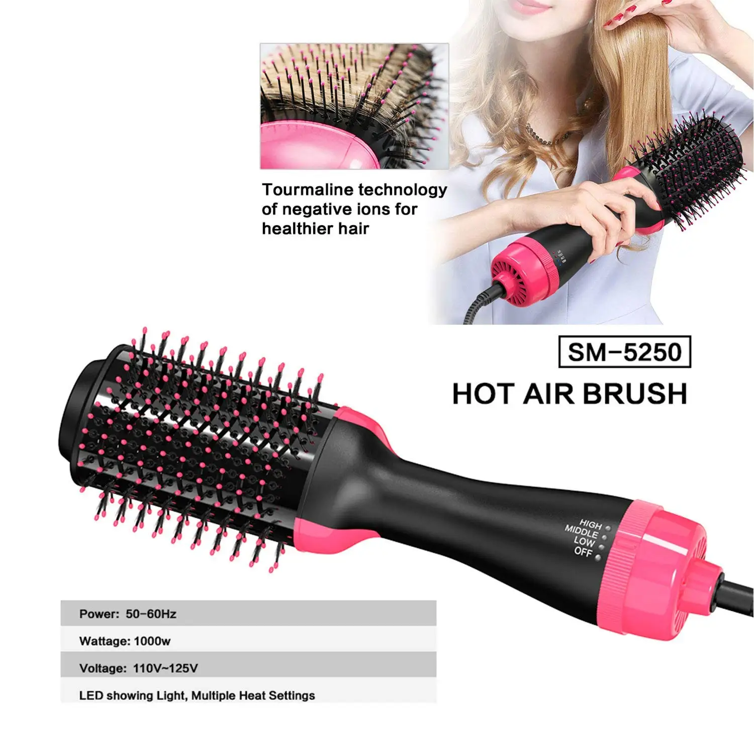 Madami анти-ожогов один шаг выпрямитель для волос фен керамический электрический фен горячий воздух щетка анионы многофункциональный фен для волос