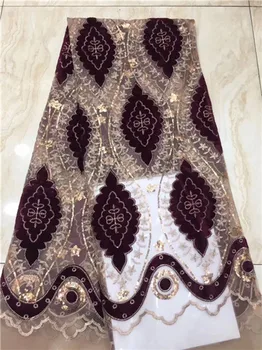 

Popular tulle material French net lace fabric with sequins for fashion dress PDN508(5yards/lot) multi color
