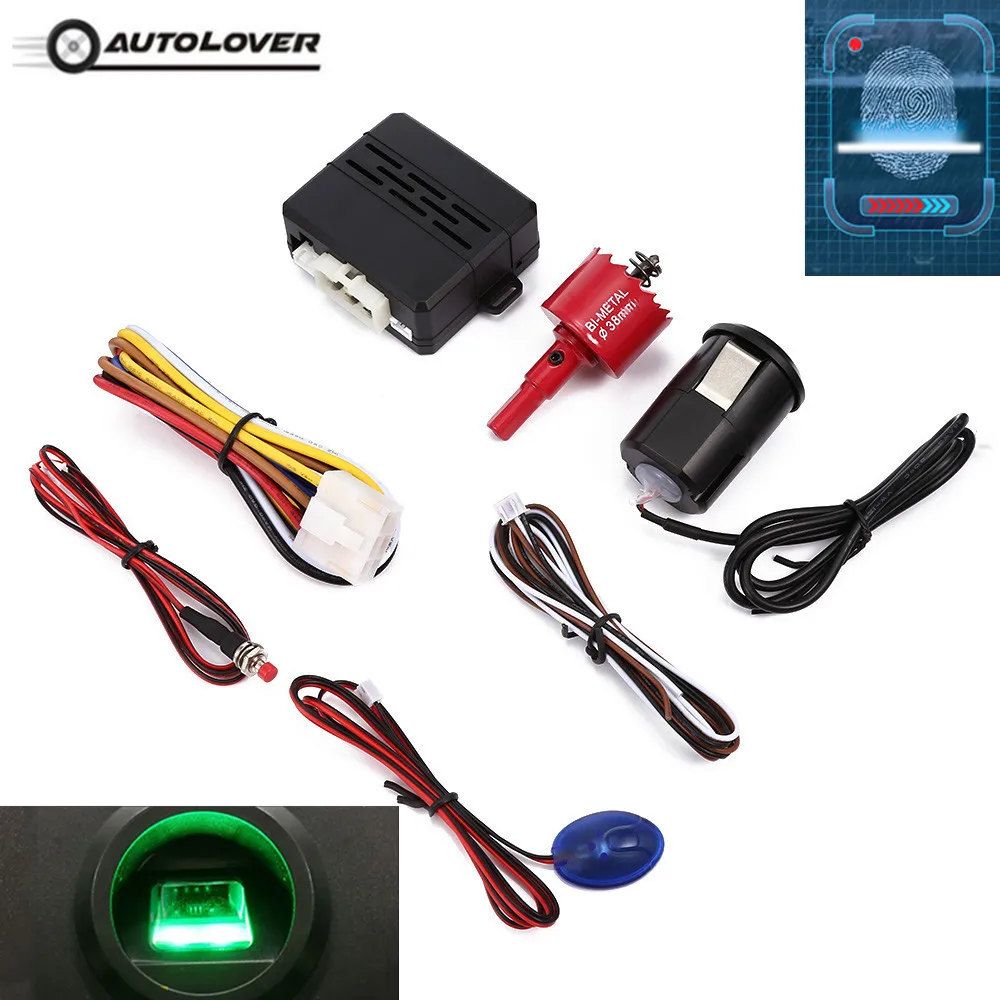 

X1 12V Universal Car Fingerprint Identification Start-up Anti-theft System Smart Delay Alarm Emergency Reset Burglar Alarm