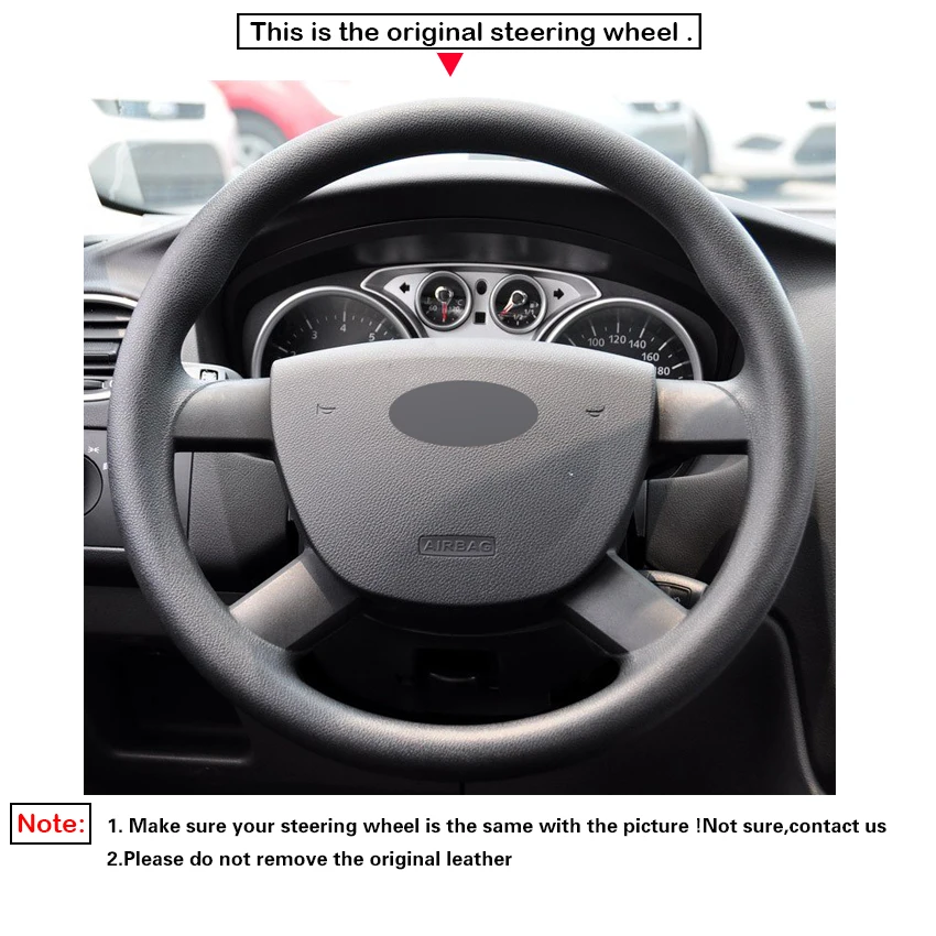 LQTENLEO черный кожаный замшевый чехол на руль для Ford Kuga 2008-2011 Focus 2 2005-2011 Focus 3 2012- C-MAX 2007-2010