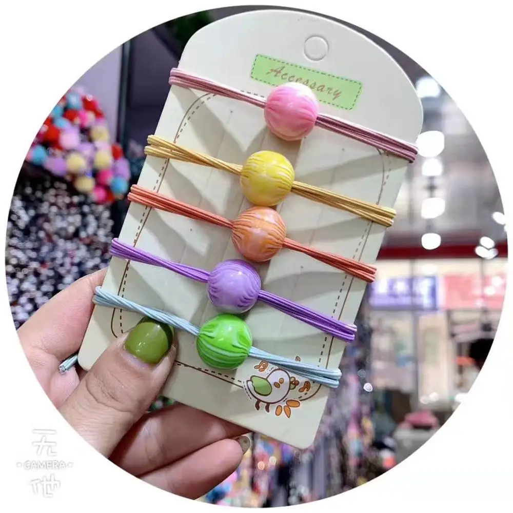 

1PCS Lovely Colorfull Ball Elastic Hair Bands For Women Creative Headband Scrunchy Kids Turban Hair Accessories For Girls NEW