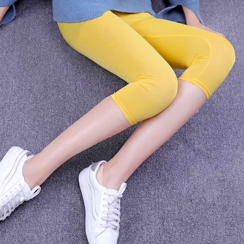 

Sexy Solid Women Summer Leggings High Stretched Jeggings Fitness Short Legging Short Fitness Leggings Women Knee Length Solid