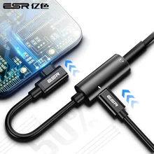 ESR 2 в 1 для type C адаптер для huawei Mate10 зарядное устройство сплиттер для наушников адаптер для Xiaomi 6 Xiaomi Mix2 зарядный адаптер