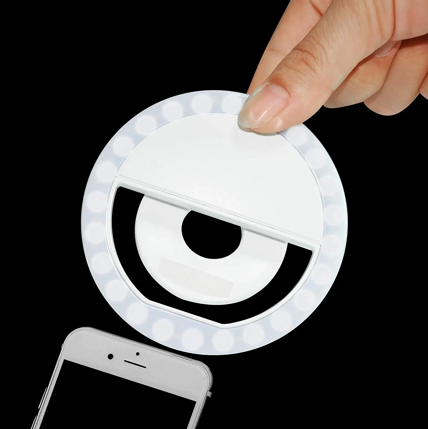 Kogngu Usb Charging Selfie Ring Led Light Lamp Mobile Phone Lens LED Selfie Lamp Ring Flash for Iphone for Samsung Xiaomi