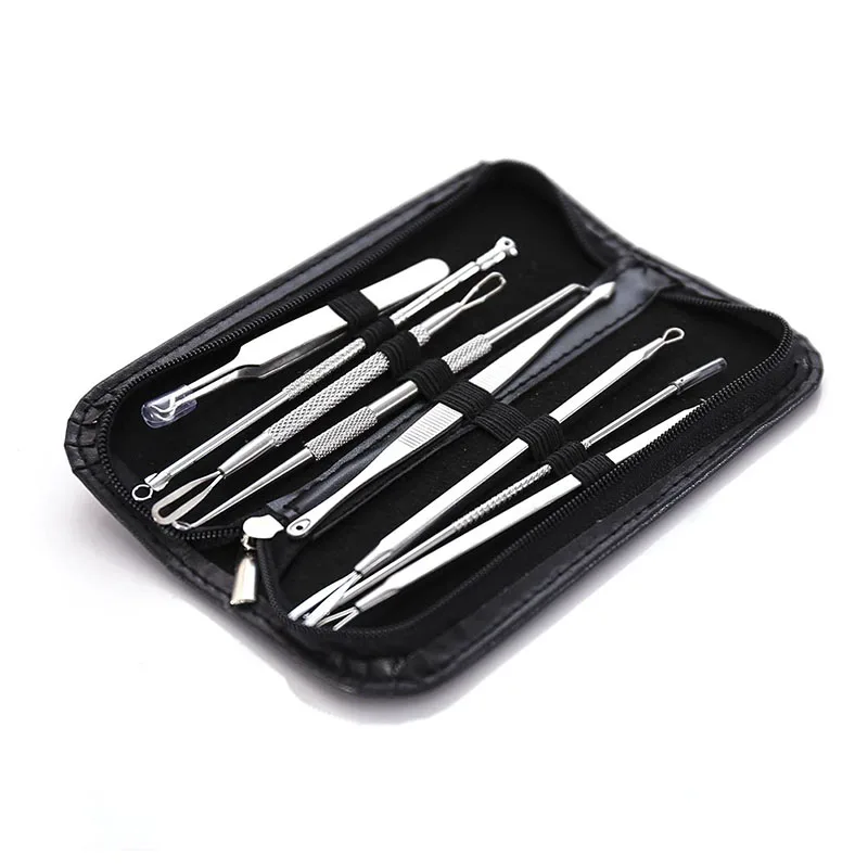 

8Pcs Blackhead Remover Tool Kit Face Skin Care Tools Facial Comedone Acne Needle Clip Pimple Tweezer Blemish Extractor tools Set