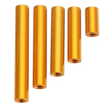 

SULEVE New 10pcs/set M3AR6 M3 10/20/25/30/35mm Gold Aluminum Alloy Standoff Studs Round PCB Board Spacers Standoffs