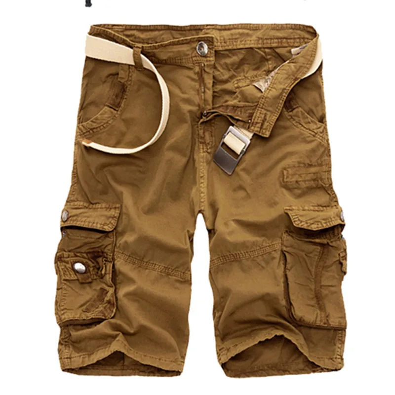 Новые летние камуфляжные повседневные военные Модные Качественные свободные камуфляжные мужские шорты без ремней Прямая поставка - Цвет: Dark Yellow