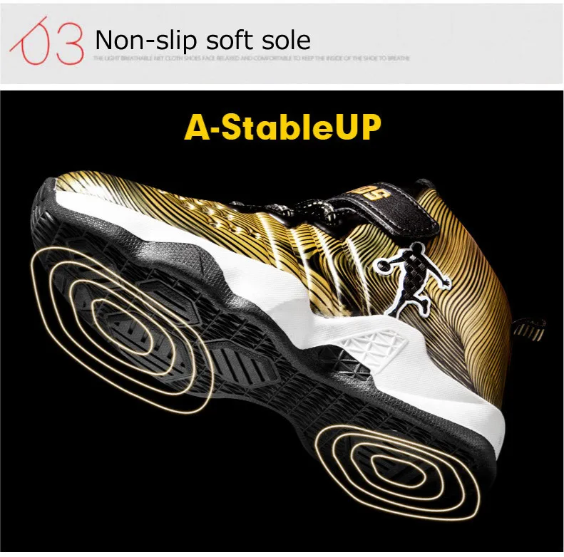 2019 New Sneakers Kids Basketball Shoes for Boys Sport Shoes Non-slip Children's Shoes Outdoor Sneakers Boy Shoes (6)