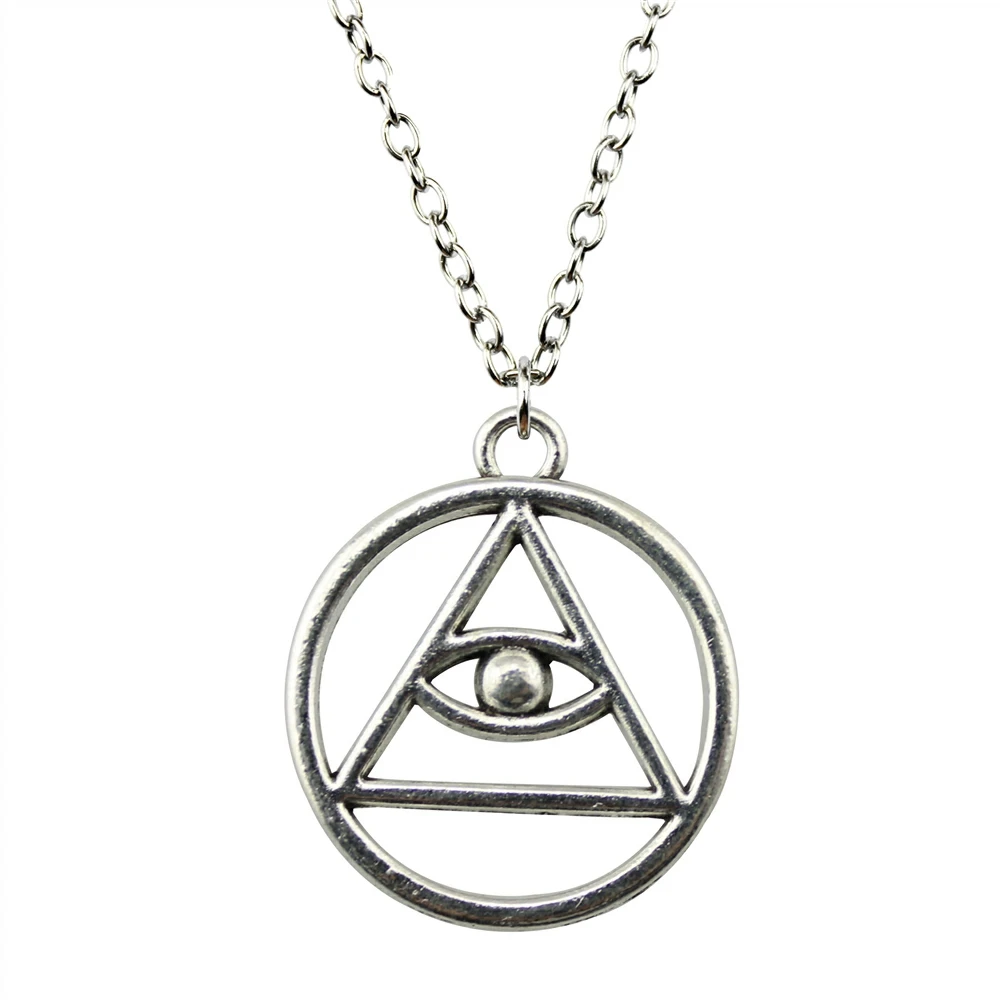 

Fashion 32*28mm (1.26*1.1 inches) Religious Triangle Eye Horus Eye Pendant Short/Long Chain Necklace Jewelry For Women