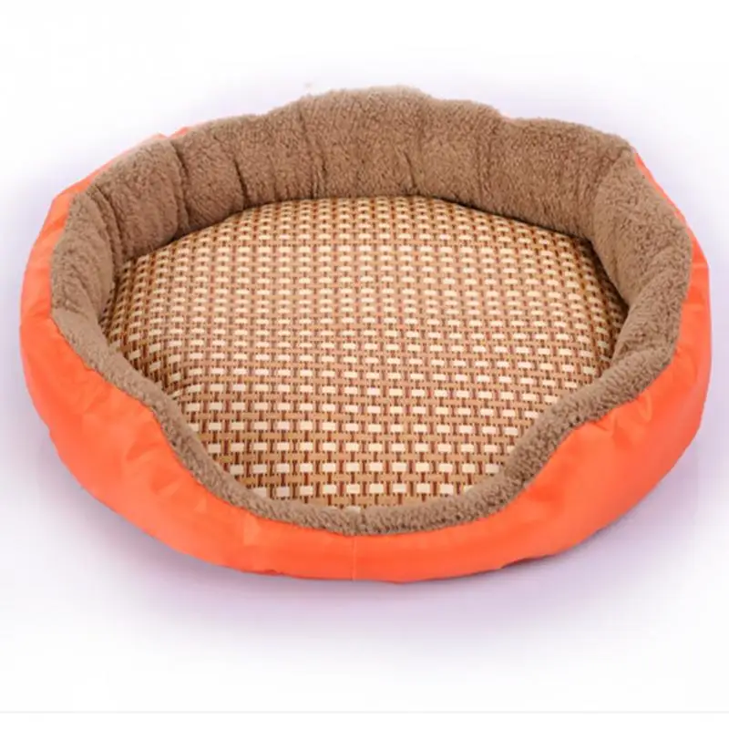 

Dog Pet Summer Breathable Sleeping Mat Bed Puppy Cat Doggie Cooling Pad Cushion Oval Grid Bamboo Mats High Quality