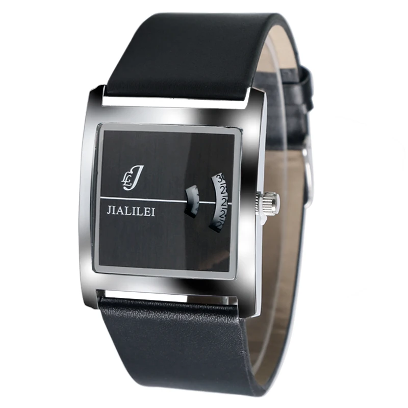 

Paidu Men Sport Watch Special Design Turntable Casual UniqueWrist Watch Fashion Square Quartz Men Clock