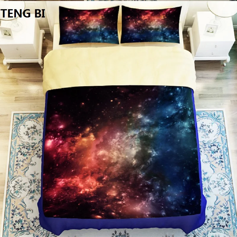 13 colors Of 3D Galaxy Bedding Sets Universe Outer Space Duvet cover Bed Sheets 