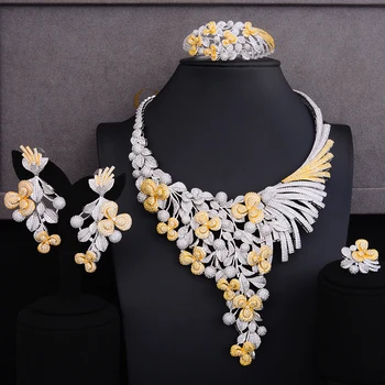 

GODKI Luxury Lariat Flower African Cubic Zircon CZ Nigerian Jewelry sets For Women Wedding Dubai Gold Bridal Jewelry Set 2019