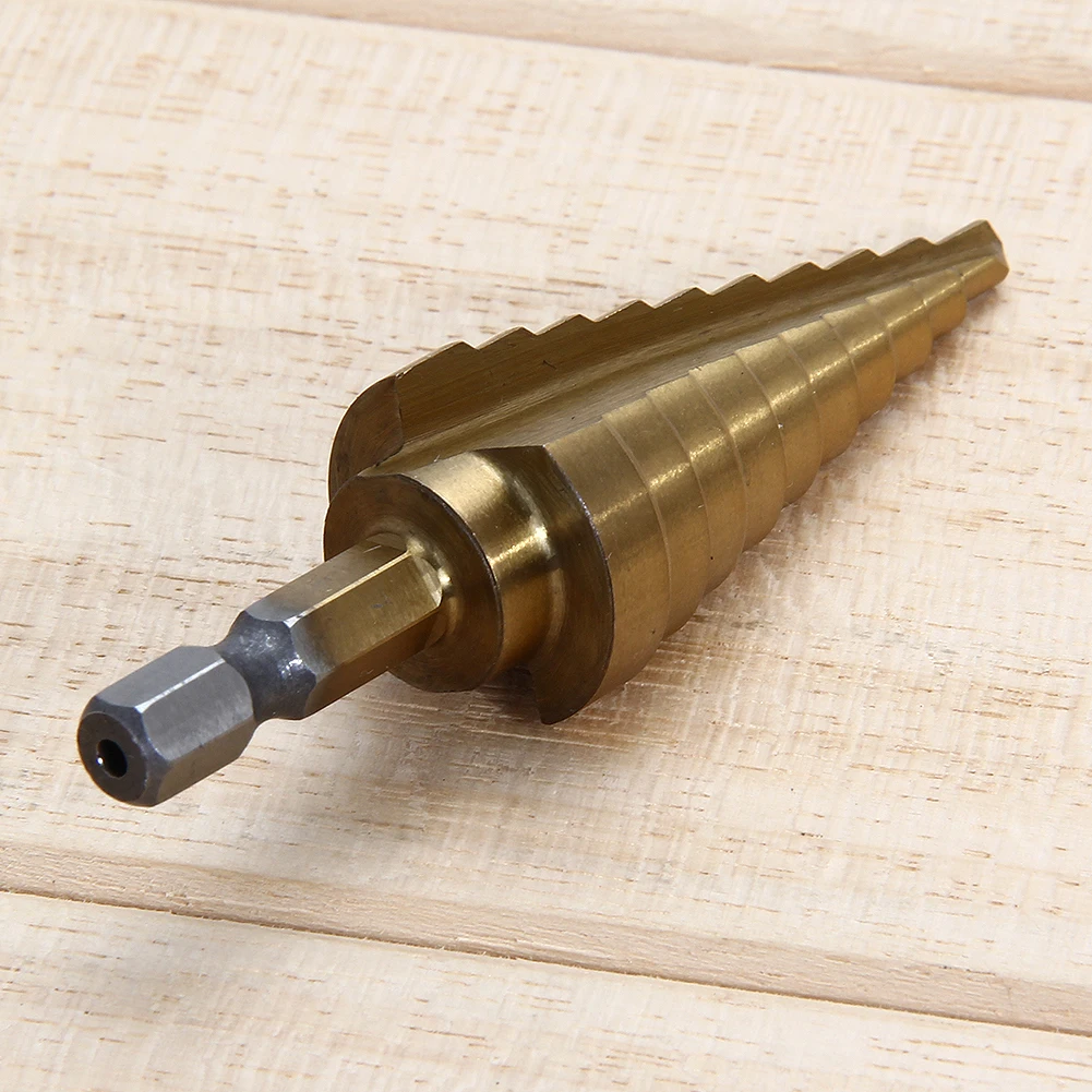 Шестигранное титановое ступенчатое конусное сверло с отверстием для деревообработки 4-22 мм HSS 4241 для листового металла инструменты для сверления древесины