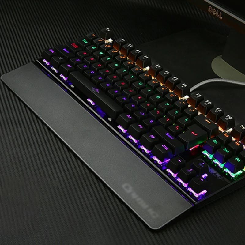 K28 игровая механическая клавиатура с подсветкой, цветной светодиодный USB Проводная игровая клавиатура с 26 клавишами, защита от привидения, бесплатный уход за руками