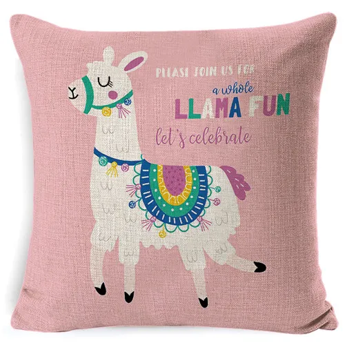 PEIYUAN, альпака, Чехол на подушку, с рисунком кактуса, вечерние, ламы, Чехол на подушку, тропический винтажный стиль, для стула, для дивана, подушки из мешковины, мягкий - Цвет: Многоцветный