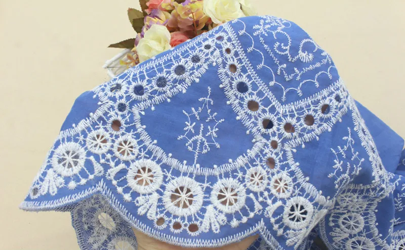 Cotton Cloth Lace Fabric Positioning Bilateral Embroidery 138CM DIY Fabric Baby Clothes Skirt Home Textile Accessories