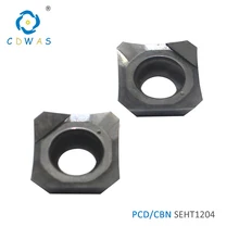 SEHT1204 SEHT 1204 PCD CBN Diamond Inserts Milling Turning Tool Lathe Cutter Tool For CNC Cutting Tools Blade factory direct sale free shipping jewellery cutting and polishing tool pcd convex tip posalux diamond tools