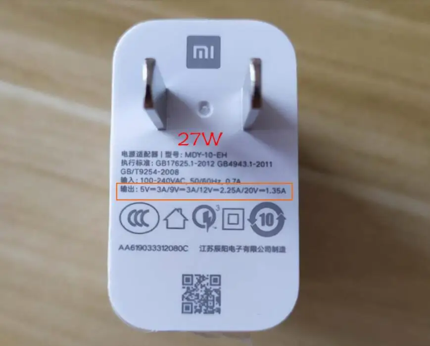 

MDY-10-EH Xiaomi Mi9 Charger Original 27W QC4.0 High Speed Charger EU Adapter For Xiaomi Mi9 Mi9se Redmi K20 Pro