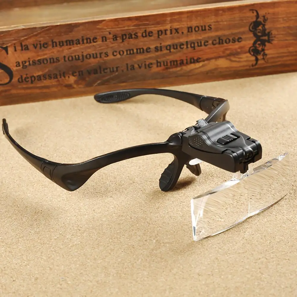 Glasses Magnifier Glass Eyewear Magnifier With Led Lights Lamp Headband Led Magnifying Glass For Reading Looking