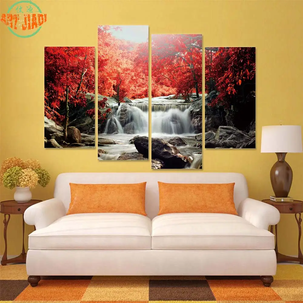 4 Piece Set Or 5 Piece Set Canvas Art Waterfall And Blue Stream Canvas Paintings Decorations For Home Wall Art Prints Canvas B97 Canvas Painting 5 Piecescanvas Art Aliexpress