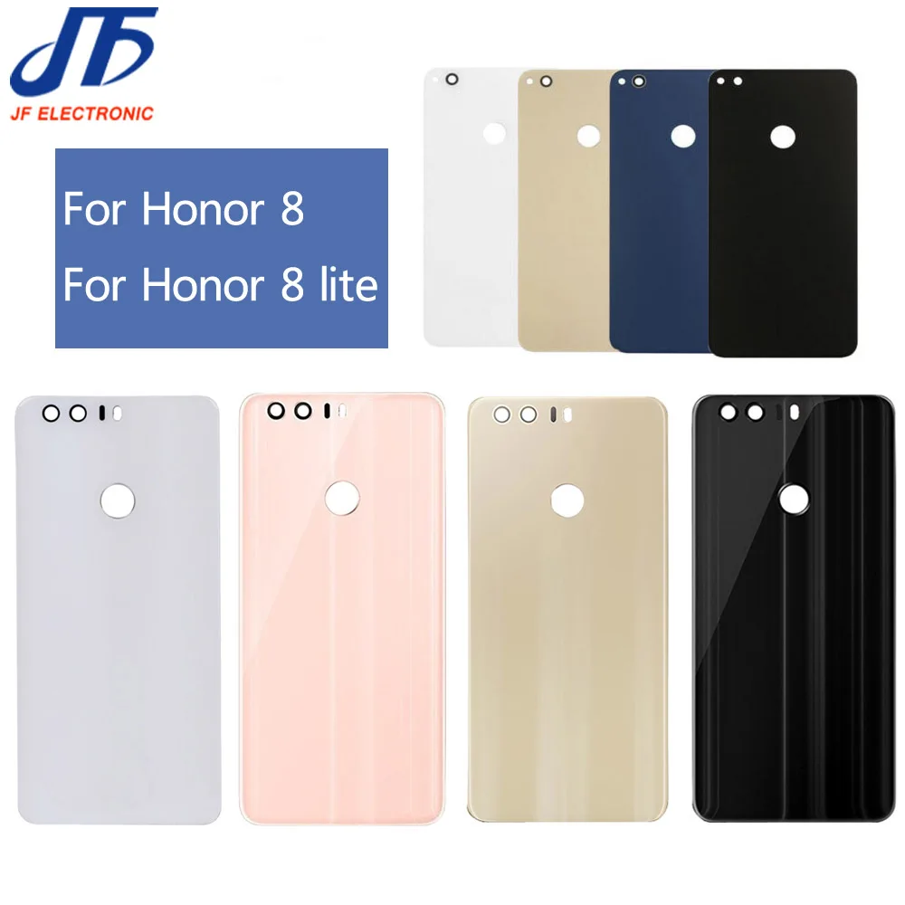 

5 pcs/lot back Glass Rear Housing Cover Replacement For HUAWEI For Honor 8 lite Back Door Hard Battery case + Adhesive sticker