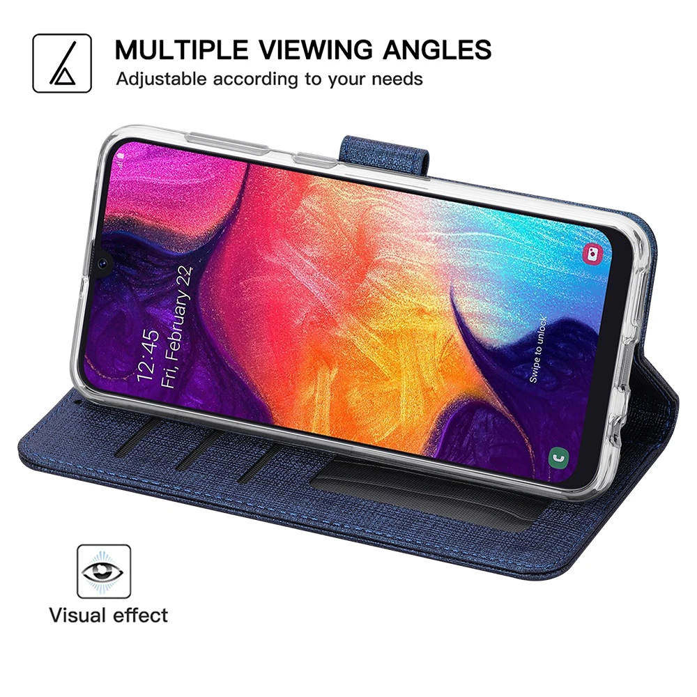 Vintage Leather Flip Cover For Samsung Galaxy A50 Wallet Card Pocket Stand Magnet Book Cover for Samsung Galaxy A50