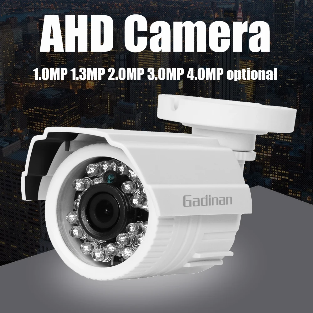 GADINAN AHD Bullet Camera 1MP 1.3MP 2MP 3MP 4MP Full HD CCTV Outdoor Security IR Cut Night Vision With 24PCS IR LED ABS Plastic best outdoor security cameras