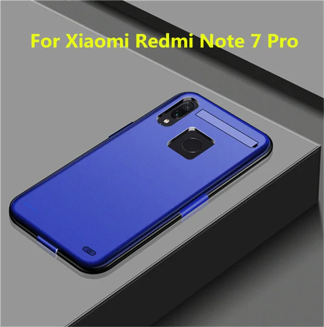 Для Xiaomi Redmi Note 7 Удлинение Банк питания зарядное устройство крышка для Xiaomi Redmi Note 7 Pro внешний блок питания зарядный чехол - Цвет: Blue For Note 7 Pro