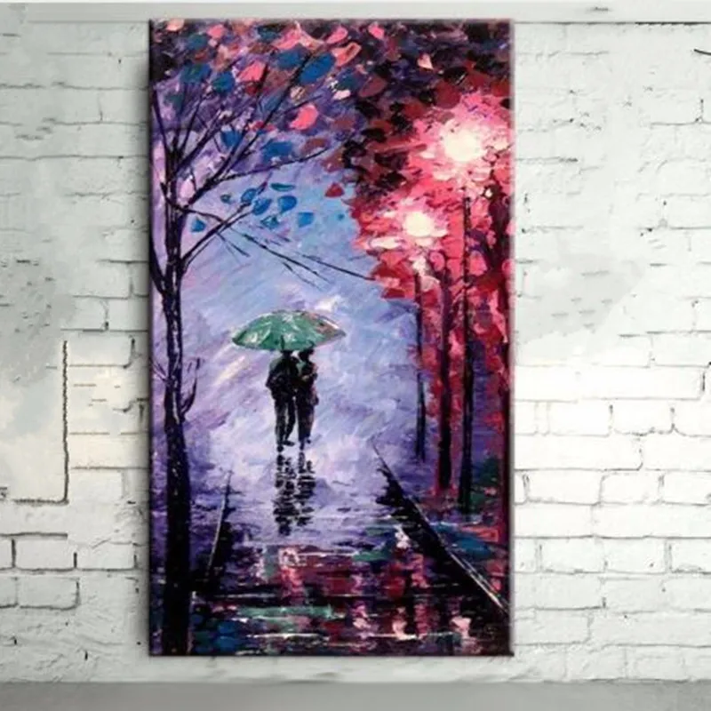 

Large Park Trees Scenery Painting Hand Painted Abstract Knife 3D Landscape Oil Paintings on Canvas Home Decor Wall Art Pictures