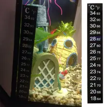 Аквариумный аквариум с двойной шкалой жидкостный термометр Температура Стикер палка-на Фаренгейт цифровой ЖК клейкая лента липкая