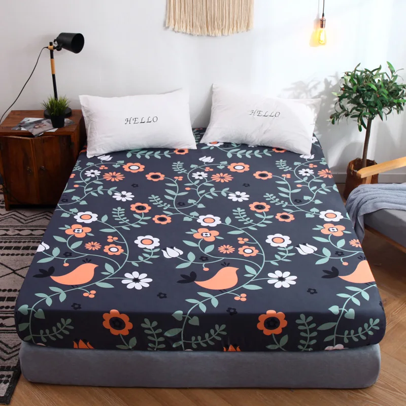 

New Bed Mattress Cover Linens with Elastic bed cover bedspread for bed cotton flat sheet pink bedding grey queen size bedroom