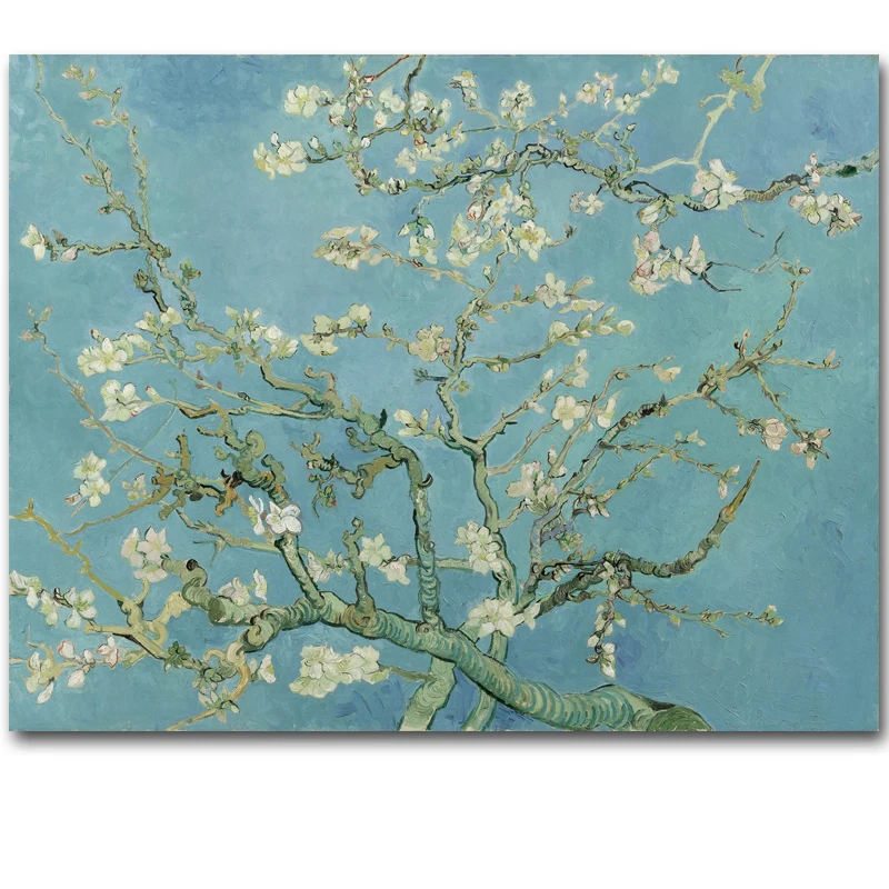 

Canvas Print Painted Van Gogh Oil Painting Reproductions Abstract Canvas Art Almond Flower Picture Modern Wall Decor