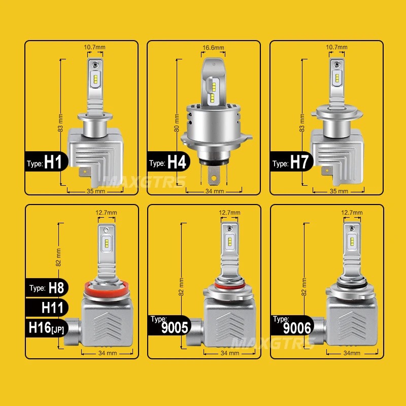 2x новые H1 H4 H7 H8 H11 H16 jp 9005 HB3 9006 HB4 60 Вт 12000Lm автомобиля светодиодный Hi/короче спереди и длиннее сзади) фары лампы Беспроводной 6000 К авто светодиодные лампы 12V