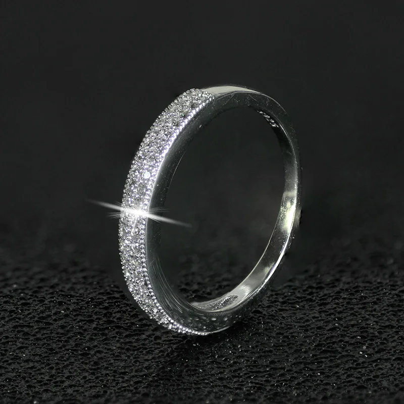 Solid Real 925 Sterling Silver Wedding eternity band Ring For women finger jewelry personalized R779A