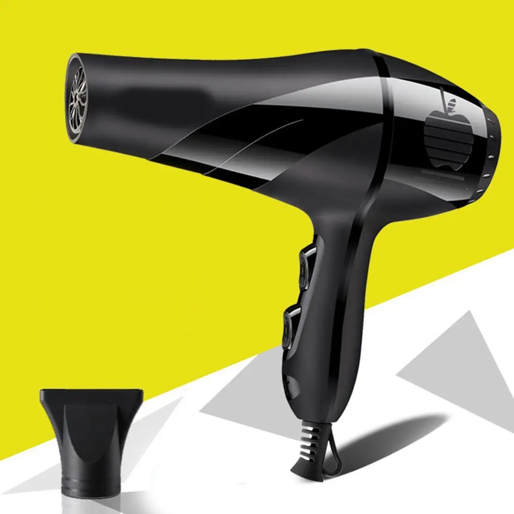 

1000W Powerful Professional Salon Hair Dryer with Shaping Nozzle Electric Hairdryer 2 Wind Speed 3 Heating Setting Black