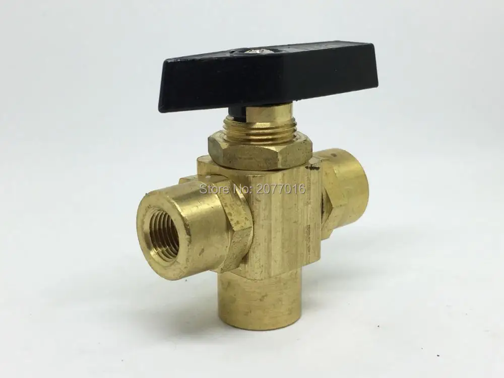 1/8" NPT Brass Plug Valve Carpet Cleaning Wand Valve 1500PSI Panel Mount 3 Way Chemical Feed