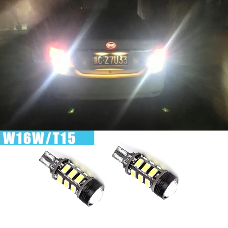 

18W Car LED Reverse Lights Bulbs T15 W16W 5730 LED 15 SMD + Hawkeye LED beads with Lens CANBUS 360 Degrees Free shipping
