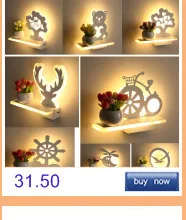 Creative Led Wall Lamp LED Sconce Light Acrylic Modern Wooden Luminarine wall Light for Bedside Bedroom/Dinning Room/Restroom