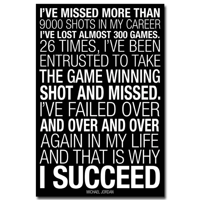Nicoleshenting Why I Succeed Michael Jordan Motivational Quotes Art Nicoleshenting Why I Succeed Michael Jordan Motivational Quotes Art Silk Fabric Poster Print 12x18 20x30