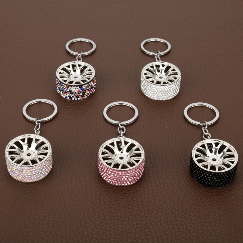 

dongsheng BBS Wheel Rim Keychain Luxury metal Car Keychain creative wheel hub chain Car Keyring Key Chain For Man Women Gift -15