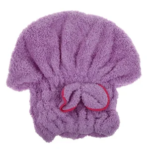6 цветов быстросохнущая шапка для волос из микрофибры, однотонный тюрбан для волос, женская шапочка для девочек, инструмент для купания, сушильное полотенце, головной убор-чалма - Цвет: Purple