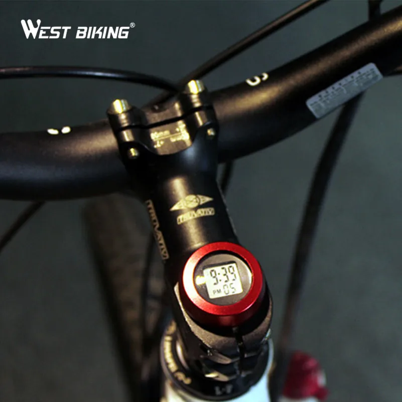 

WEST BIKING Original Design MTB Road Bicycle Headset Cap Outdoor Waterproof With Stopwatch Function Aluminum Alloy Headset Wacth